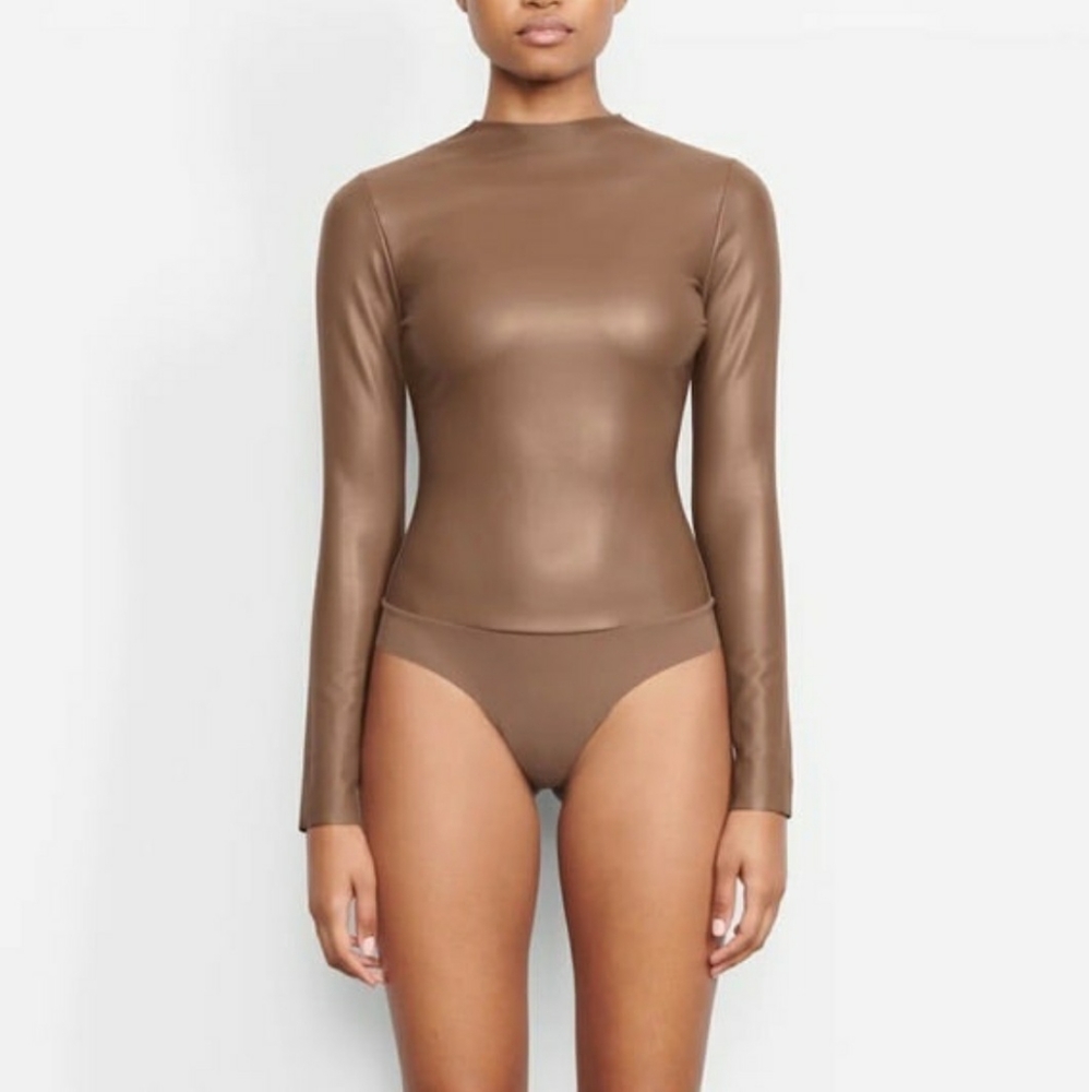 Skims leather bodysuit NWT